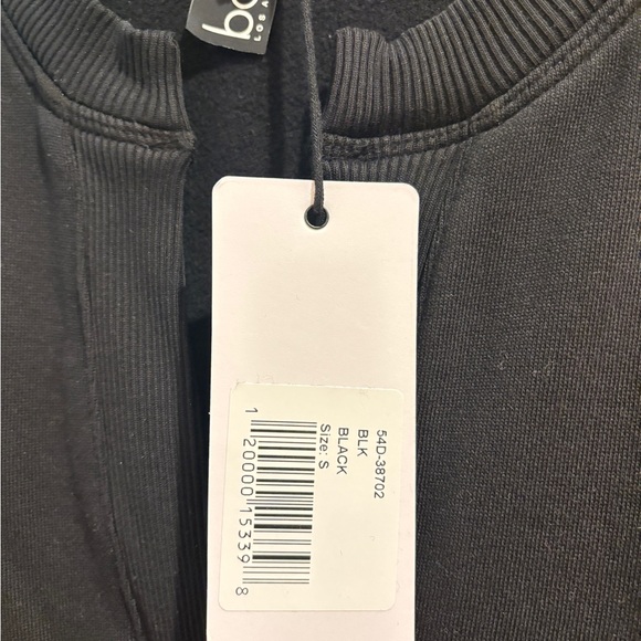 NWT Bobi Cinched Waist Black 3/4 Sleeve Dress with 3 Front Pockets Size Small - Picture 5 of 9